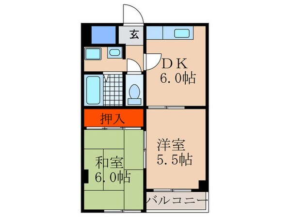 ハイツ北芳の物件間取画像